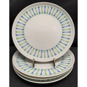 Set 4 Contempri Jackson International Paul McCobb Bread Plates 7.25” Blue Green